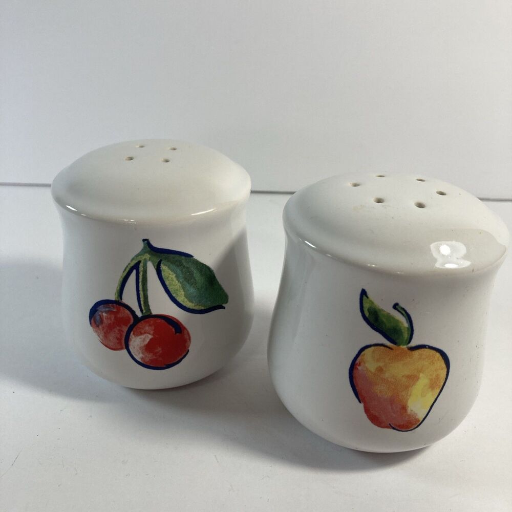 Corelle Fruit Basket Salt & Pepper Shakers 3" tall